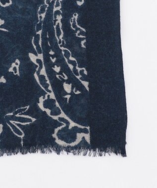 JOSEPH ABBOUD 【イタリア製】クラッシーペイズリー　ストール ダルブルー系6