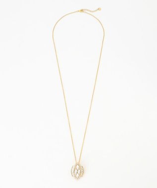 自由区 ビジューブローチ ネックレス ライトゴールド