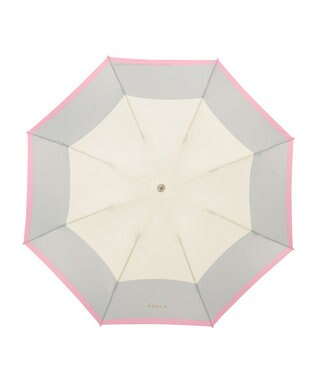 MOONBAT FURLA  折りたたみ傘 カラーボーダー 大きめ55cm 日本製 オフホワイト