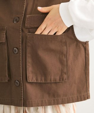 Green Parks ・ＳＵＧＡＲ　ＳＰＯＯＮ　ミリタリーショートベスト Brown