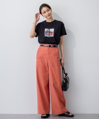 23区 S 【洗える】JANE PACKERコラボ フォトプリント Tシャツ ブラック(GRID)