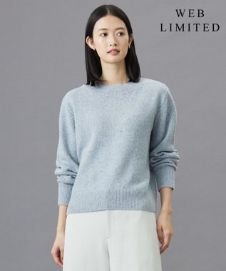J.PRESS LADIES 【WEB限定・洗える】WOOLY NEP クルーネックニット サックスブルー系