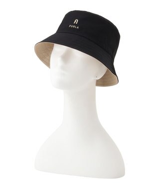 MOONBAT FURLA(フルラ)リバーシブルバケットハット 帽子 無地 UVカット 手洗い可能 ブラック