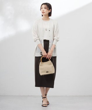 J.PRESS LADIES L 【WEB限定カラーあり・洗える・接触冷感・吸水速乾】Lightジョーゼット ナロー スカート ダークブラウン系