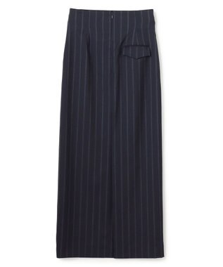 BEIGE， 【セットアップ対応】GEORGE / ウールストライプ ハイウエストスカート Navy Stripes