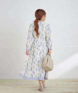 Tiaclasse 【洗える】トワルドジュイ配色ワンピース アイボリー