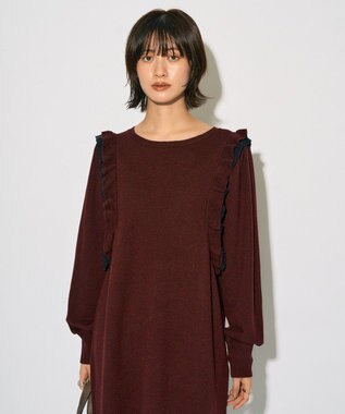 YECCA VECCA 【archive】ラッフルニットワンピース Bordeaux