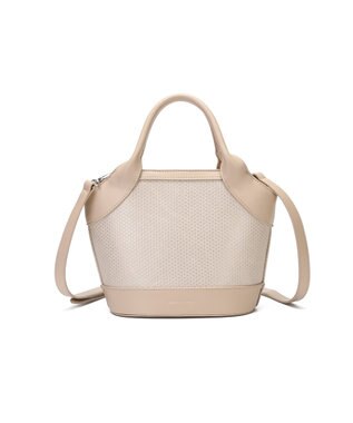 style code 【MERCURYDUO/マーキュリーデュオ】ミックスマテリアル　ハンドバッグ ベージュ