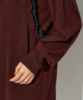 YECCA VECCA 【archive】ラッフルニットワンピース Bordeaux