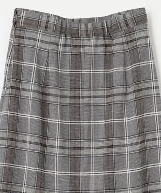 ANY 【ウエストゴム/ストレッチ】チェックタイトスカート ブラウン系