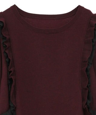 YECCA VECCA 【archive】ラッフルニットワンピース Bordeaux