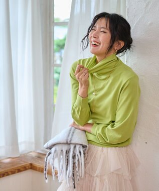 WEGO 【WEB限定/25年秋冬新作/洗濯OK/毛玉レス】タートルネックニット グリーンその他