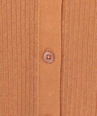 UNFILO シアーリブ ニットカーディガン キャメル