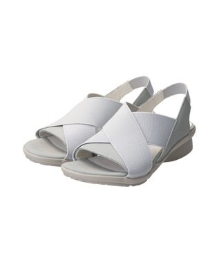 INTER-CHAUSSURES 【BUSSOLA】ワイドエラスティッククロスベルトサンダル グレーヌバック