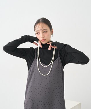 earth music&ecology リブタートルネックプルオーバー Black