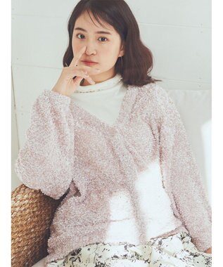 earth music&ecology ぽこぽこヤーンカーディガン Light Pink