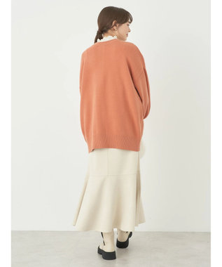 earth music&ecology やわらかタッチミドル丈カーディガン Orange