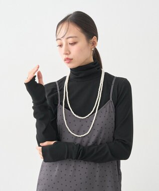 earth music&ecology リブタートルネックプルオーバー Black