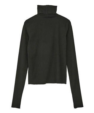 earth music&ecology リブタートルネックプルオーバー Black