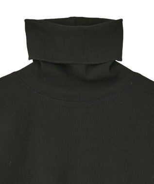 earth music&ecology リブタートルネックプルオーバー Black