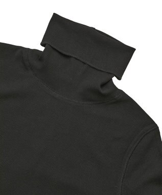 earth music&ecology リブタートルネックプルオーバー Black