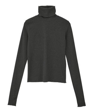 earth music&ecology リブタートルネックプルオーバー Gray