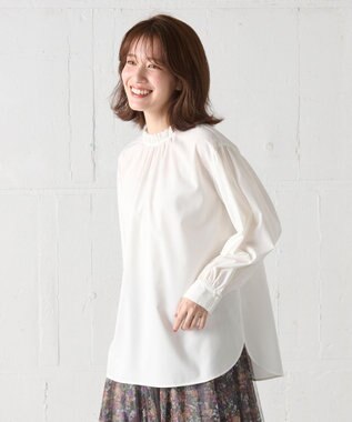 ANY L 【UVカット/抗菌防臭/速乾】エニィファンクション　フリルモックブラウス オフ