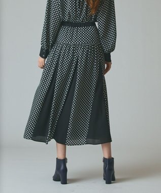 GRACE CONTINENTAL ドットコンビスカート ブラック