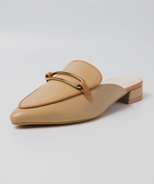 BONTRE 【PRECIEUX JOUET/プレシュウジュエ】メタルパーツポインテッドトゥミュール ベージュ