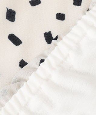 自由区 【XSサイズ～/洗える】ロイヤルシフォン スクエア柄 デザインブラウス ライトグレー系5