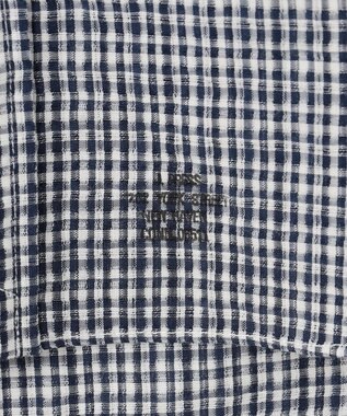 J.PRESS MEN 真夏を乗り切る爽快感と機能性【吸水速乾 / 接触冷感 / 高通気性 / ウォッシャブル】サッカーチェック シャツ / バンドカラー ホワイト系3