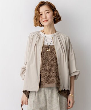 23区 L 【先行予約】2WAYストレッチタフタ ギャザーブルゾン ベージュ系