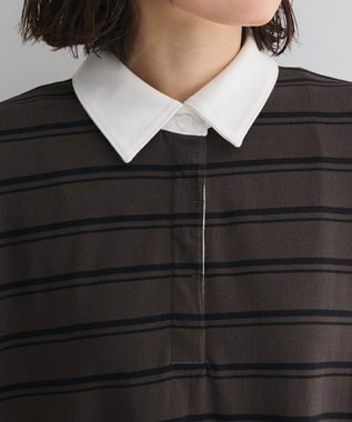 Green Parks ・ＳＵＧＡＲ　ＳＰＯＯＮ　ボーダーポロワンピース Charcoal Gray