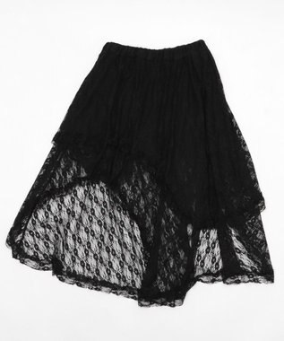 WEGO イレヘムレースロングスカート ブラック