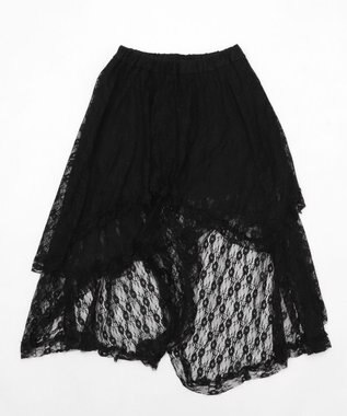 WEGO イレヘムレースロングスカート ブラック