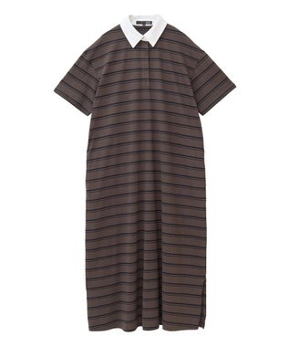 Green Parks ・ＳＵＧＡＲ　ＳＰＯＯＮ　ボーダーポロワンピース Charcoal Gray