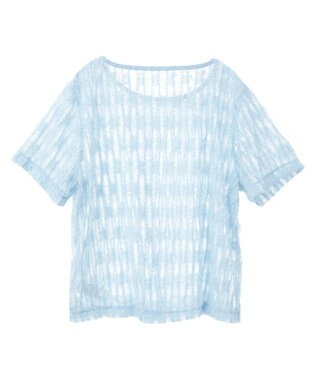 AMERICAN HOLIC チュールフリンジシアーＴシャツ Light Blue