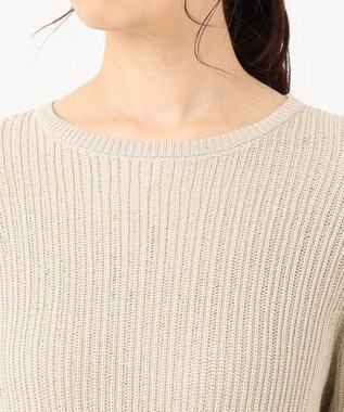 J.PRESS LADIES L 【洗える】コットン地柄 ニット ベージュ