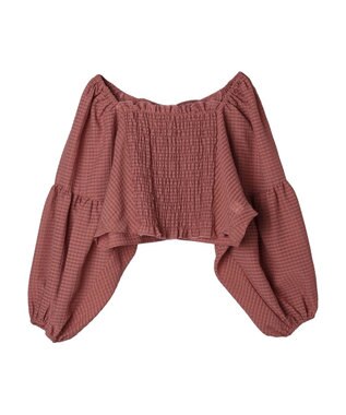 Green Parks ■ＥＳＣＡＲ　２ｗａｙ　シアーギンガムプルオーバー Dark Pink