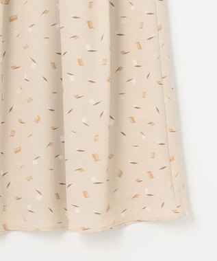 自由区 【洗える・XSサイズあり】ブラッシュドシャドープリント スカート シャンパンベージュ系