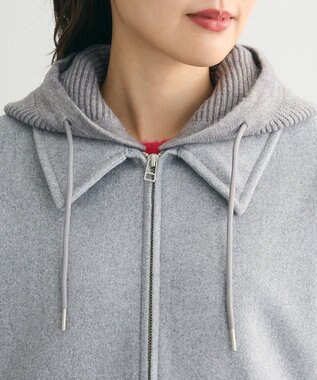 Green Parks ２ＷＡＹニットフードウールライクジャケット Gray Mixture