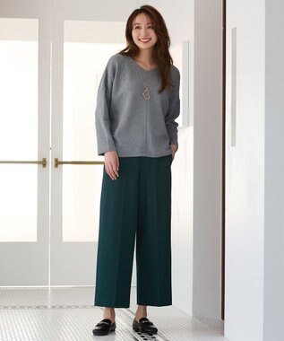 ANY 【洗濯機可能】Vネックニットソー トップグレー