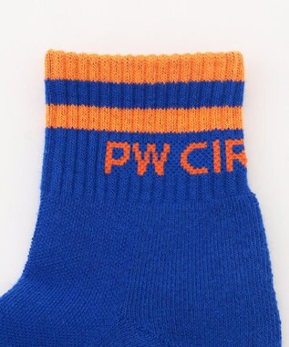 PW CIRCULUS 【虫よけ加工】【MEN】ラインソックス ショート丈  ゴルフ スカイブルー系