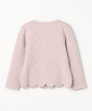 ANY KIDS リボン ジャガード カーディガン ベージュ