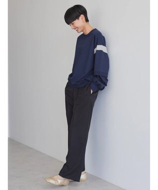 AMERICAN HOLIC 袖異素材ミニ裏毛プルオーバー Navy