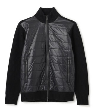 JOSEPH HOMME ニットブロックシルキーサテン　ニットブルゾン ブラック系