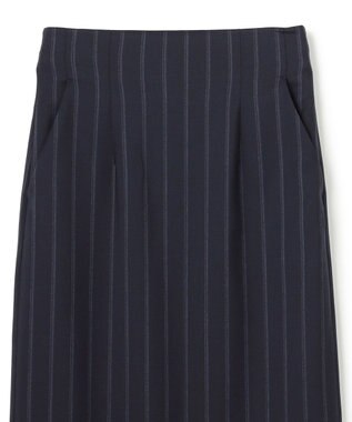 BEIGE， 【セットアップ対応】GEORGE / ウールストライプ ハイウエストスカート Navy Stripes