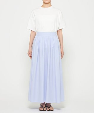 uncrave カラータイプライター フレアスカート サックス