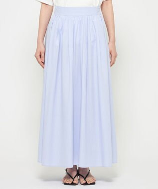 uncrave カラータイプライター フレアスカート サックス