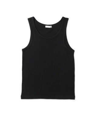 WEGO 【綿100%】リブタンクトップ ブラック